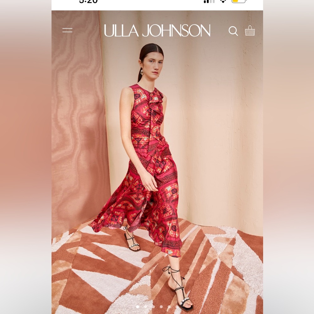 New season Ulla Johnson 2023 silk red dress size 4 gorgeous red black like new